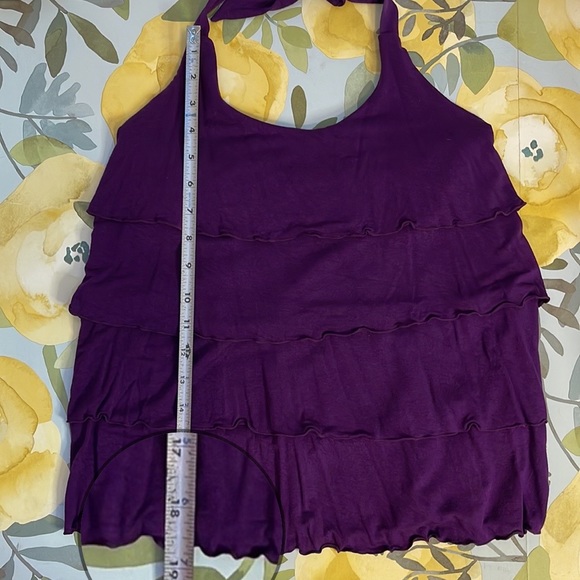 A.N.A Purple Tiered Halter Top Party Top | Small - Picture 7 of 7
